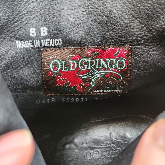 Old Gringo Boots Ankle Western Cowboy Studded Distressed Roxy Slip On Black 8 - Picture 6 of 8